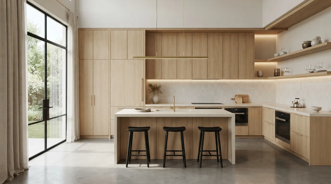 Full-Height Oak Cabinetry
