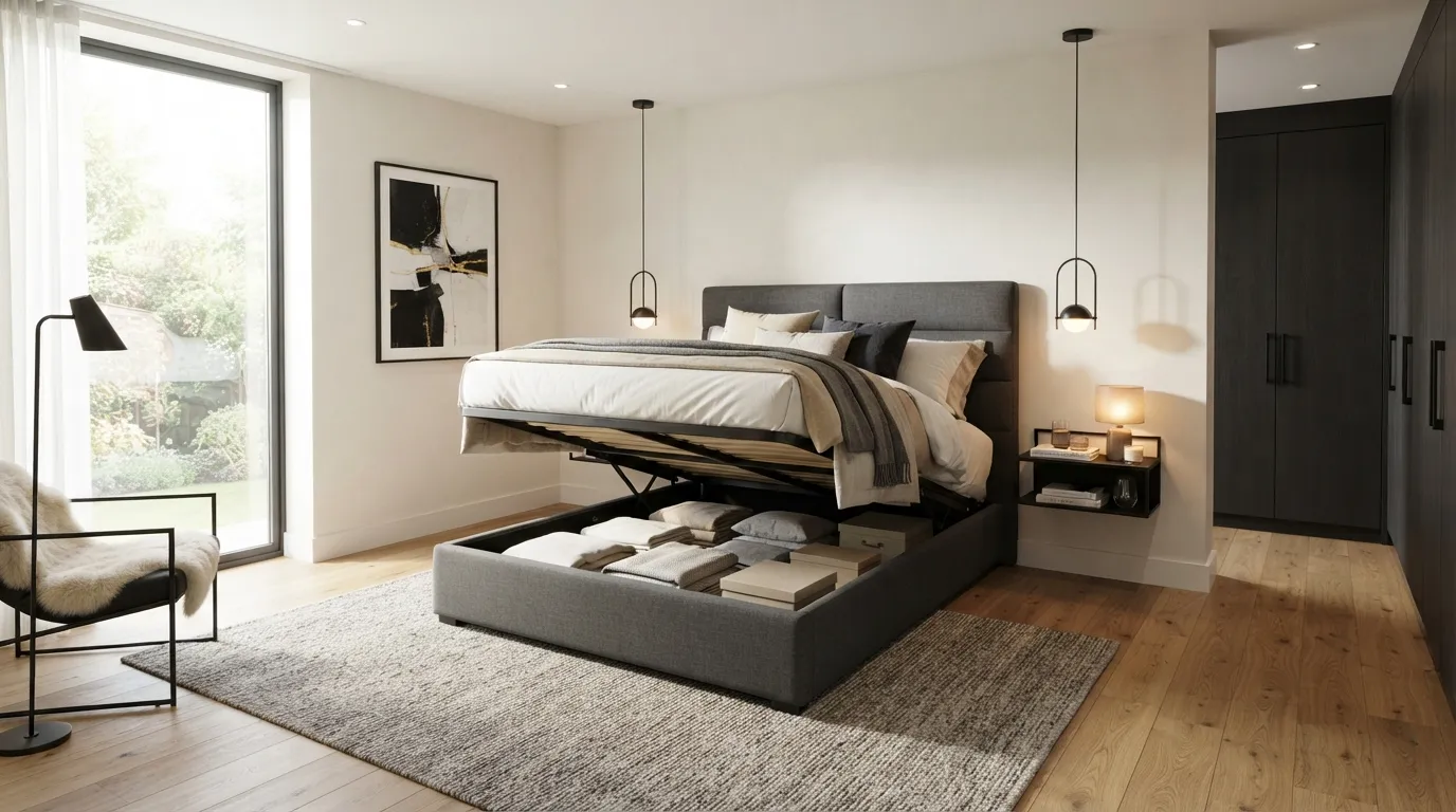 Lift-Up Storage Bed