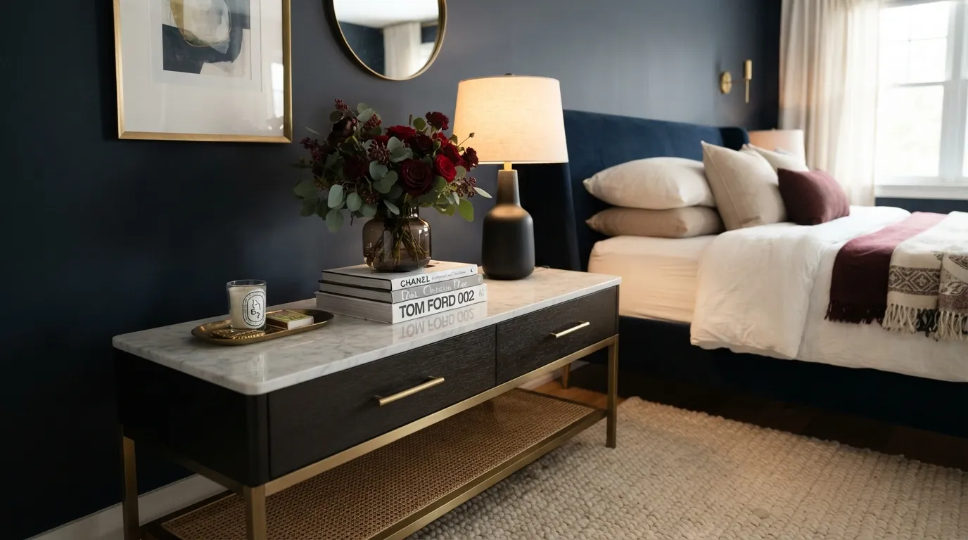 Marble Nightstand Styling