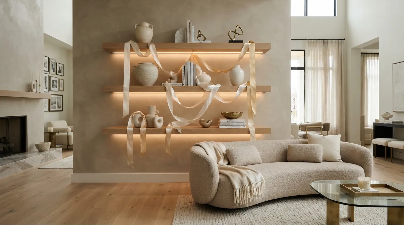 Ribbon Shelf Styling