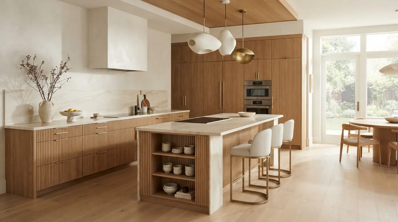 Fluted Wood Cabinets