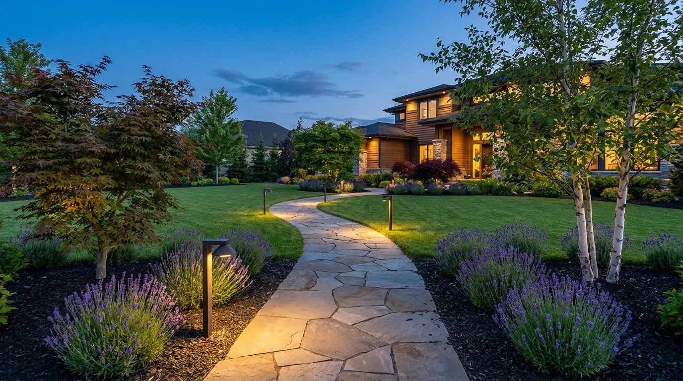 Illuminated Garden Path