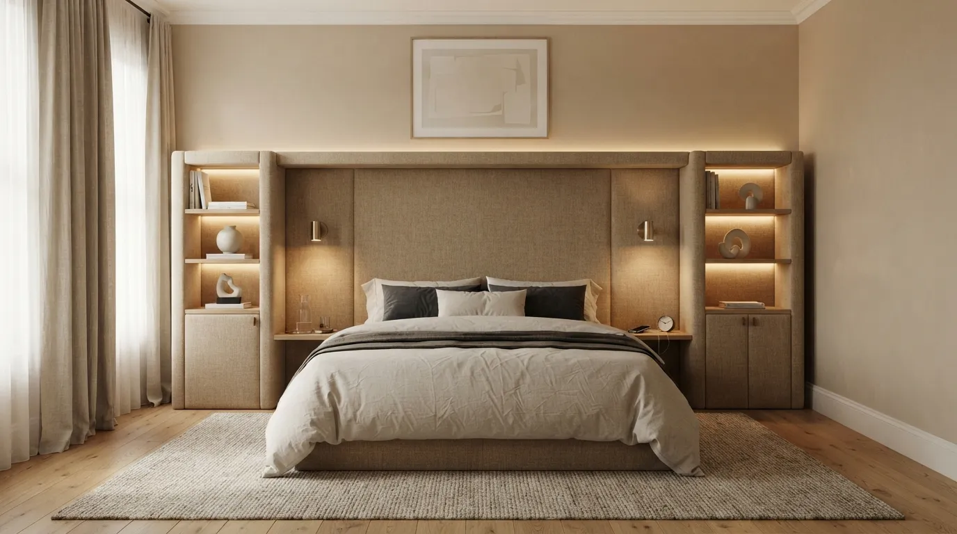 Built-In Headboard Storage