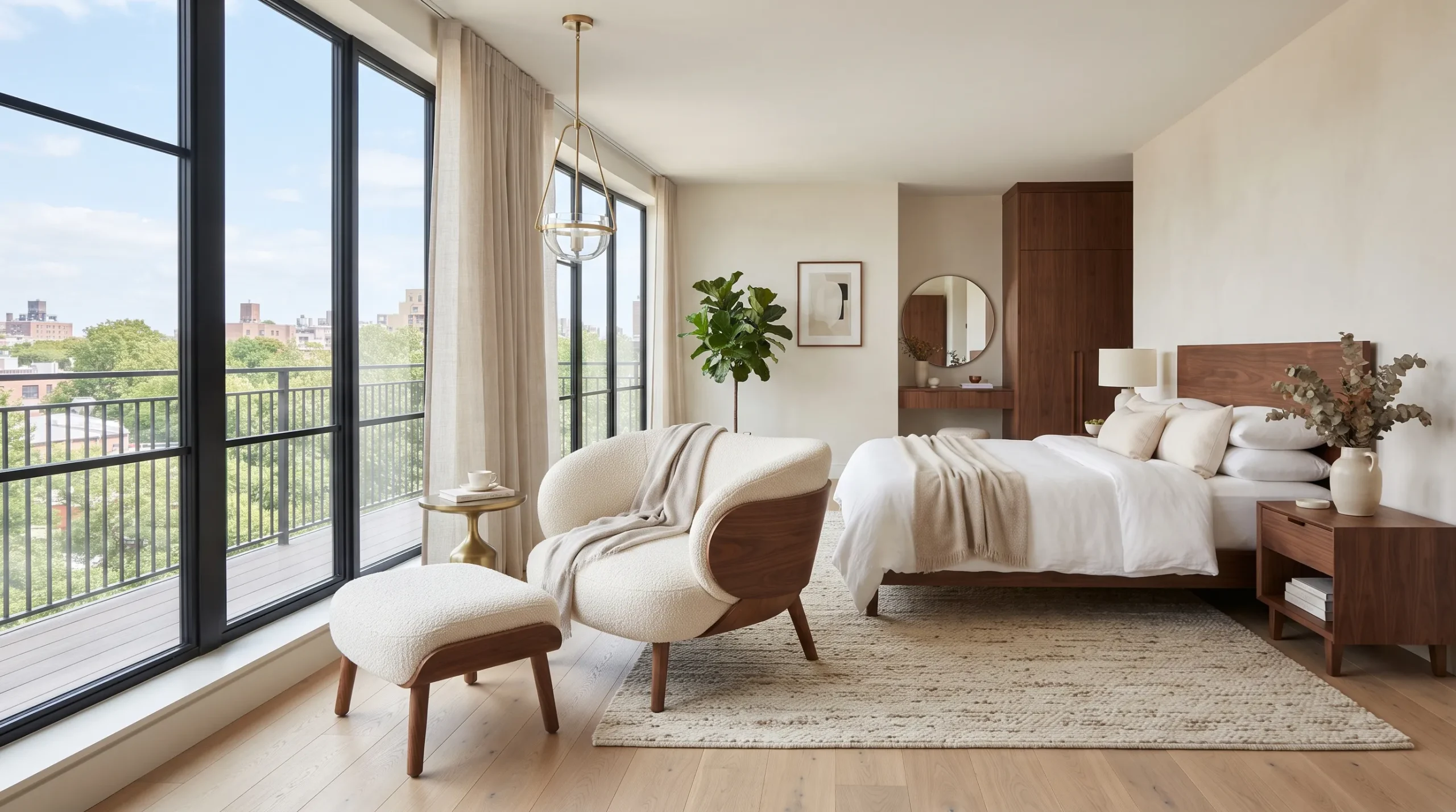 architectural digest bedroom Curved Accent Seating