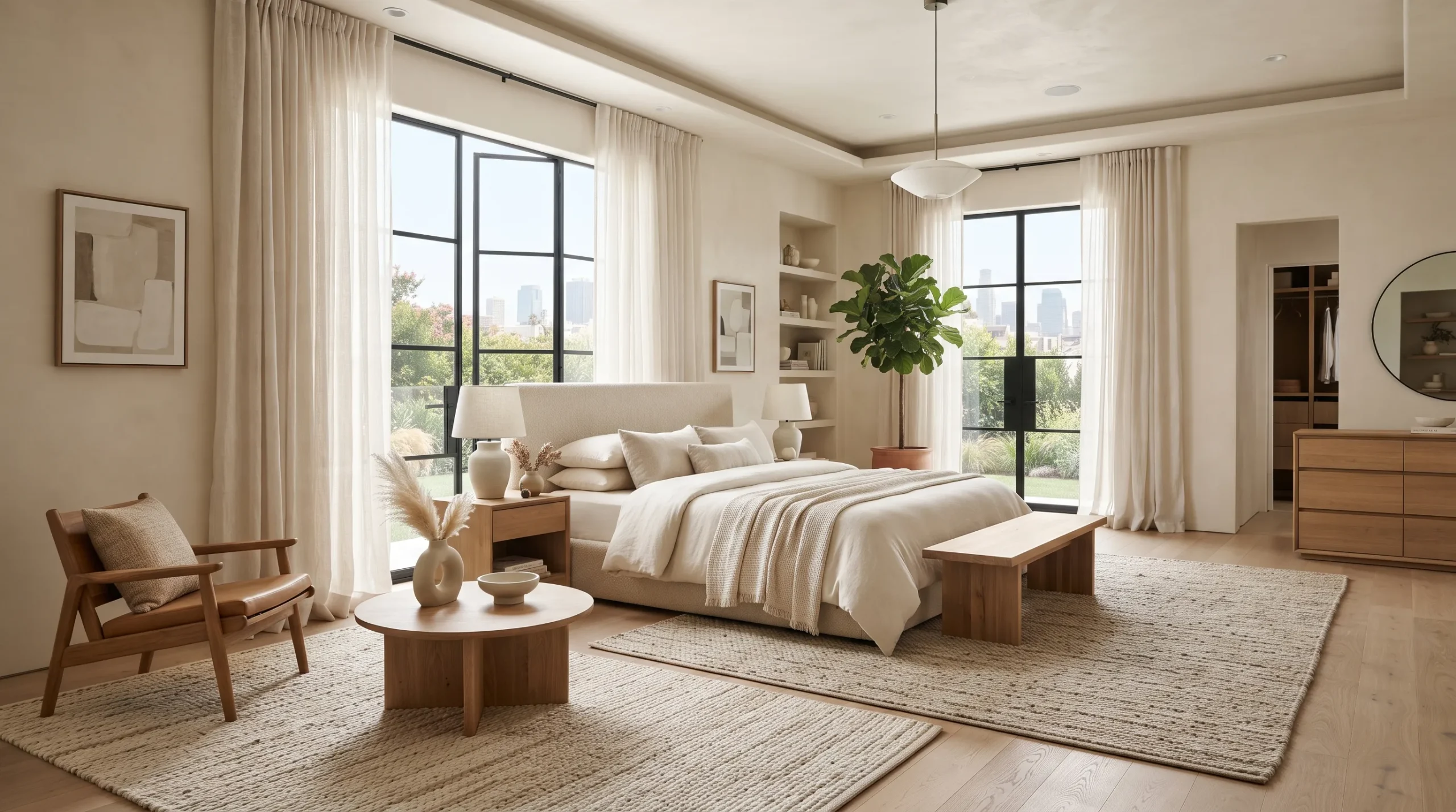 architectural digest bedroom Floor-To-Ceiling Drapes