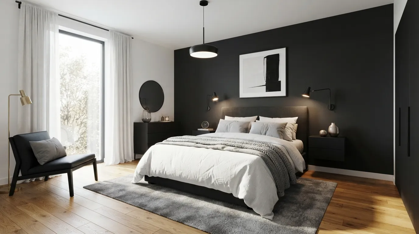 bedroom-color-schemes-charcoal-contrast