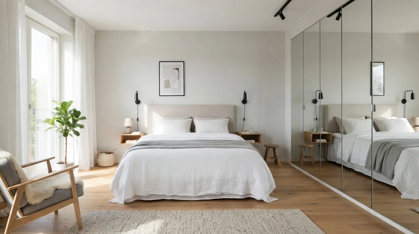 bedroom ideas in small spaces Mirrored Wardrobe Doors