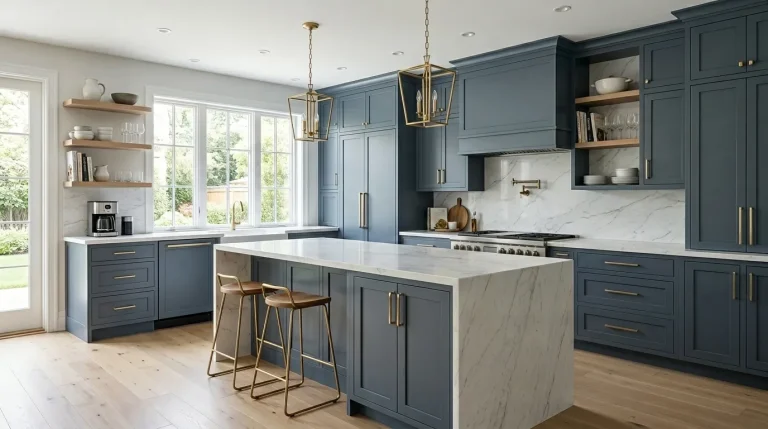 blue gray Kitchen Cabinets