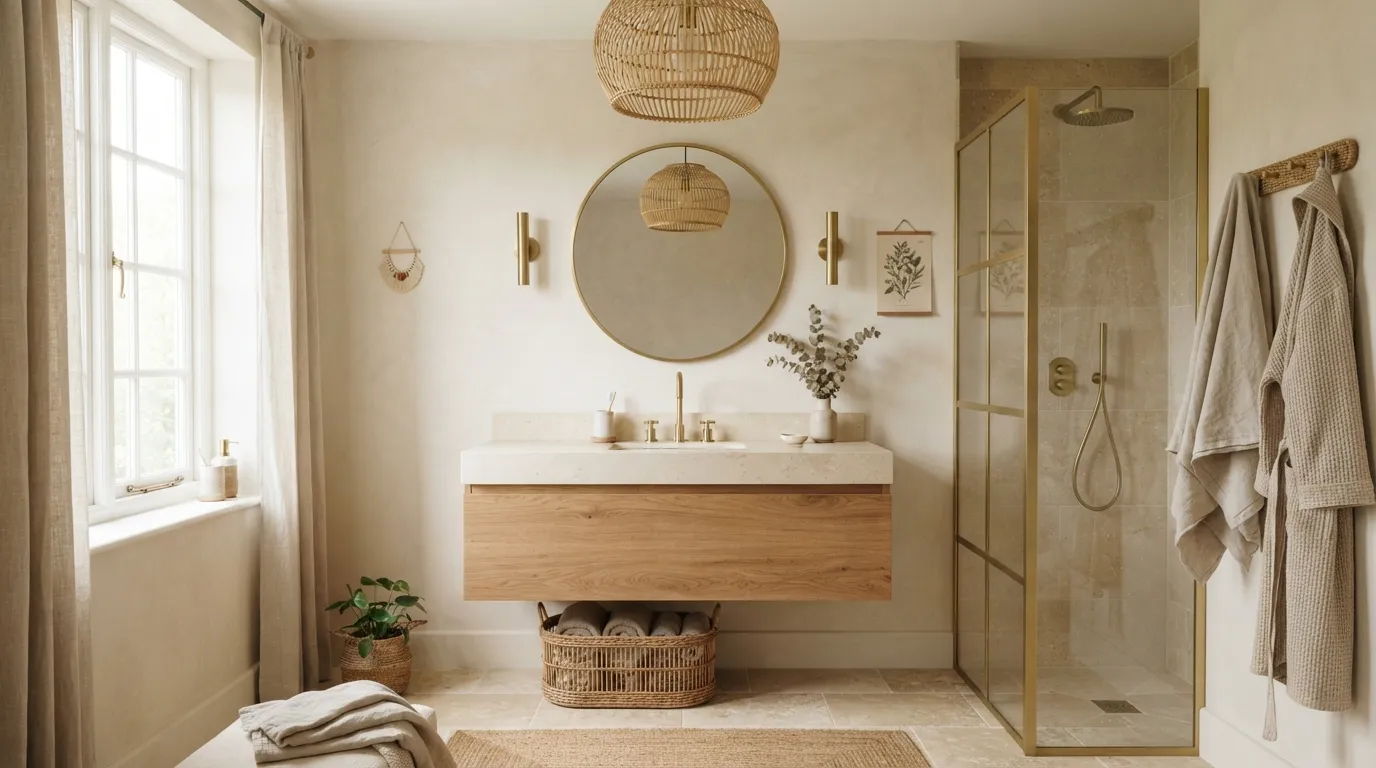 boho bathroom remodel ideas Textured Plaster Walls