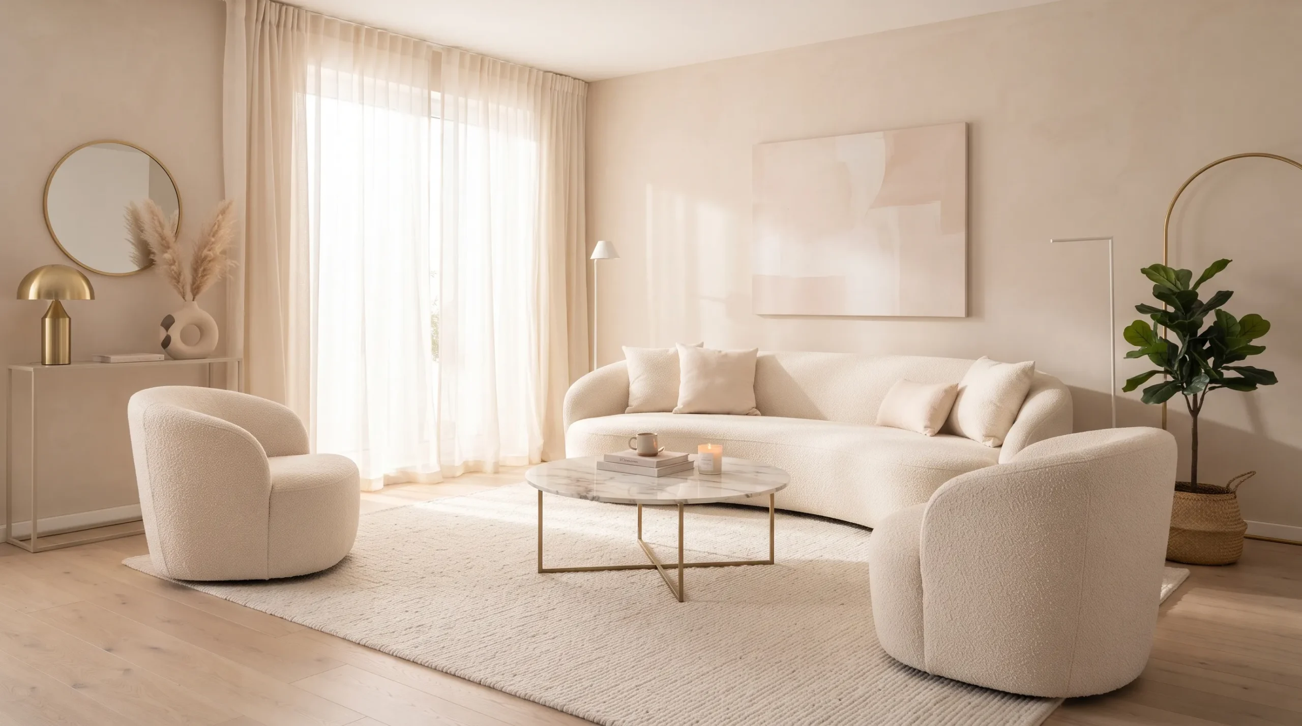color palette ideas for home Blush and Cream