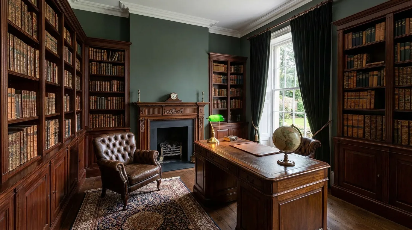 dark academia home office
