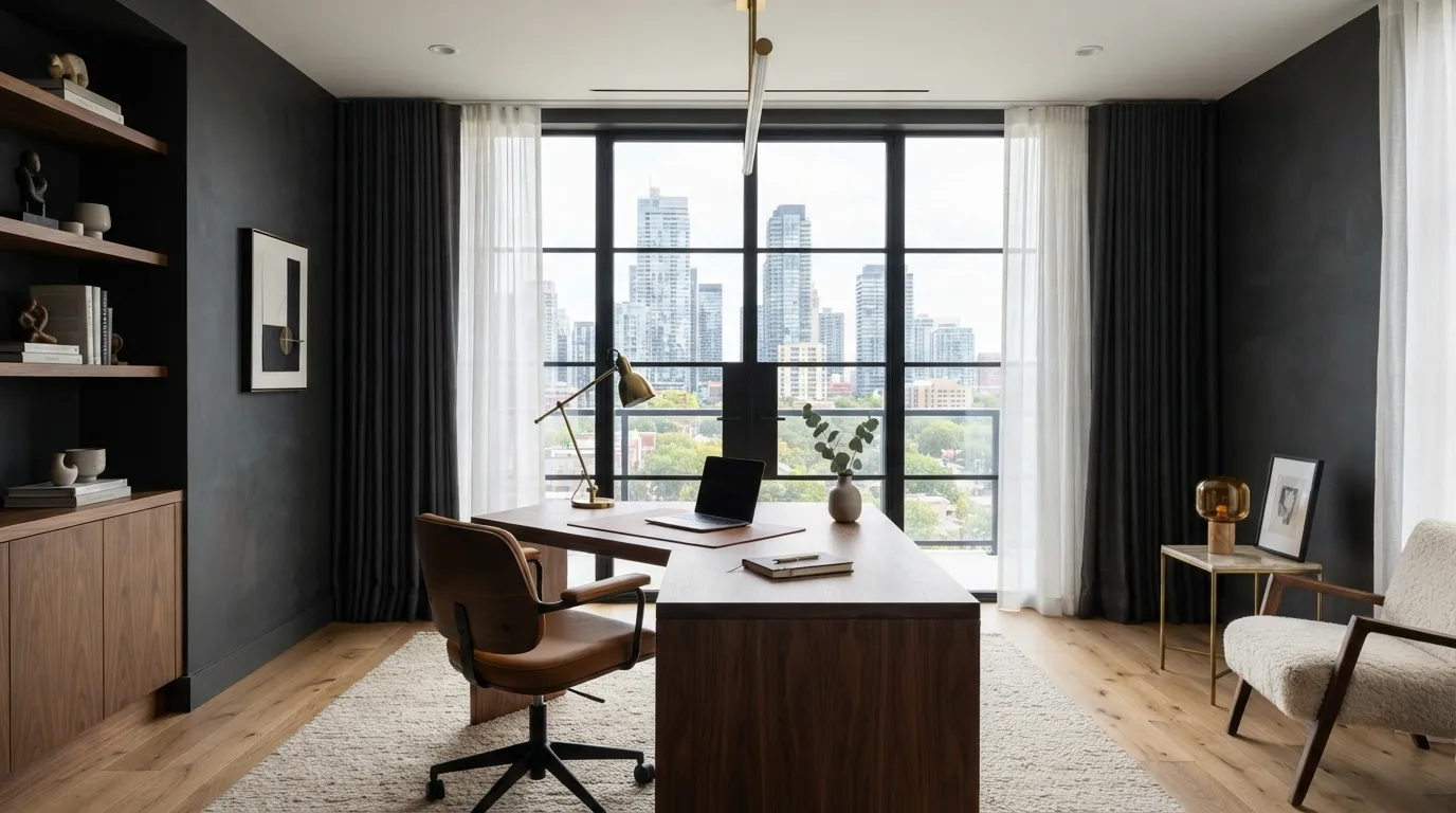 dark-academia-office-layered-window-treatments