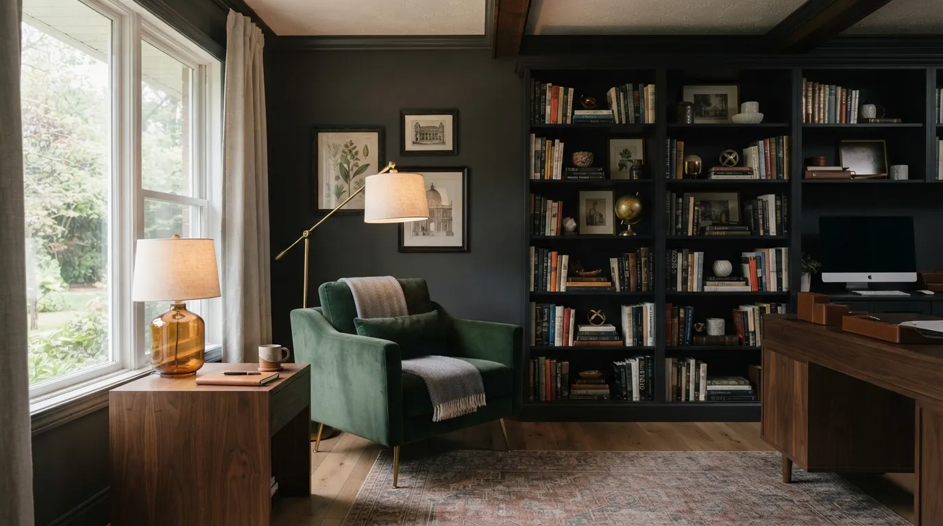 dark-academia-office-velvet-accent-seating