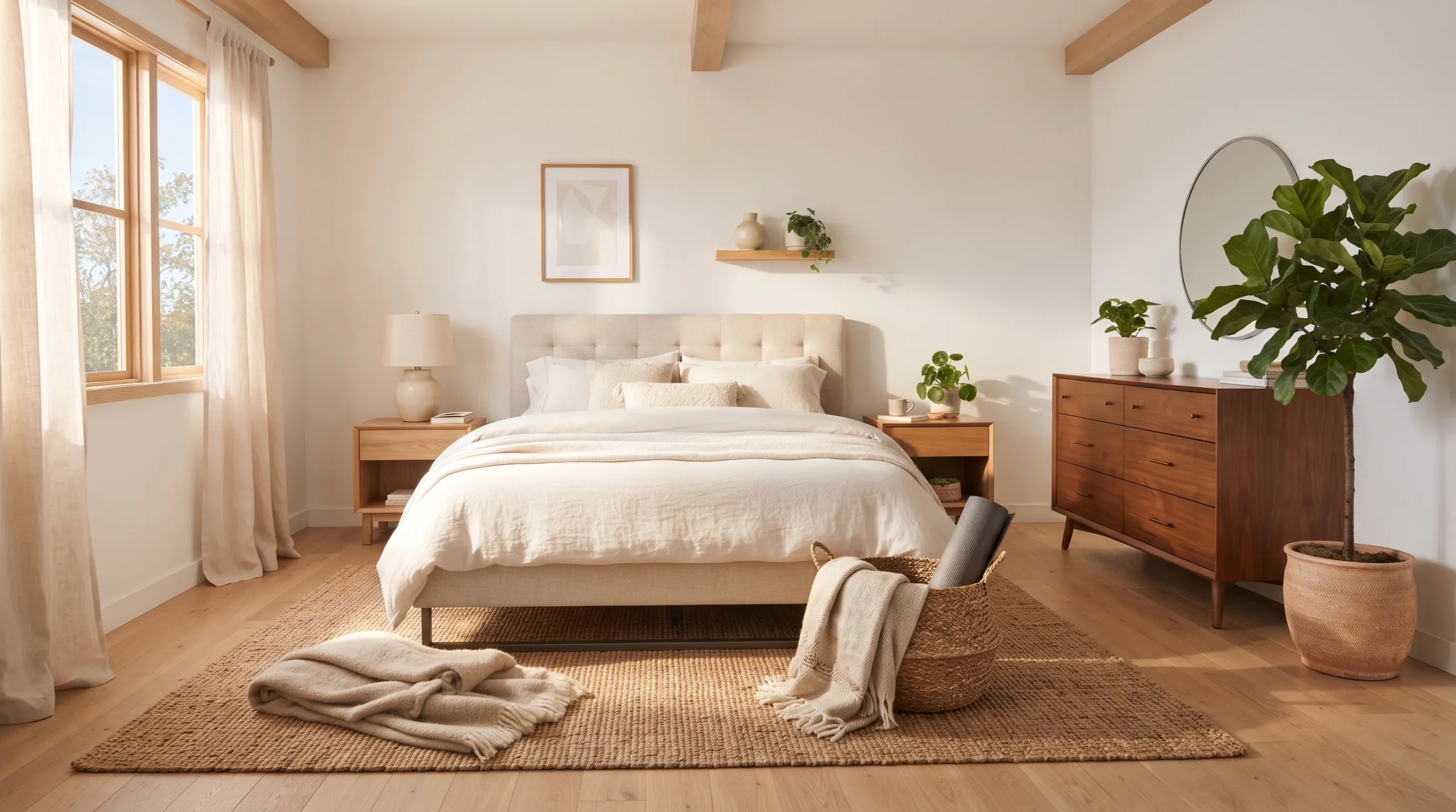 decoration bedroom cozy touch ideas Warm Wood Accents
