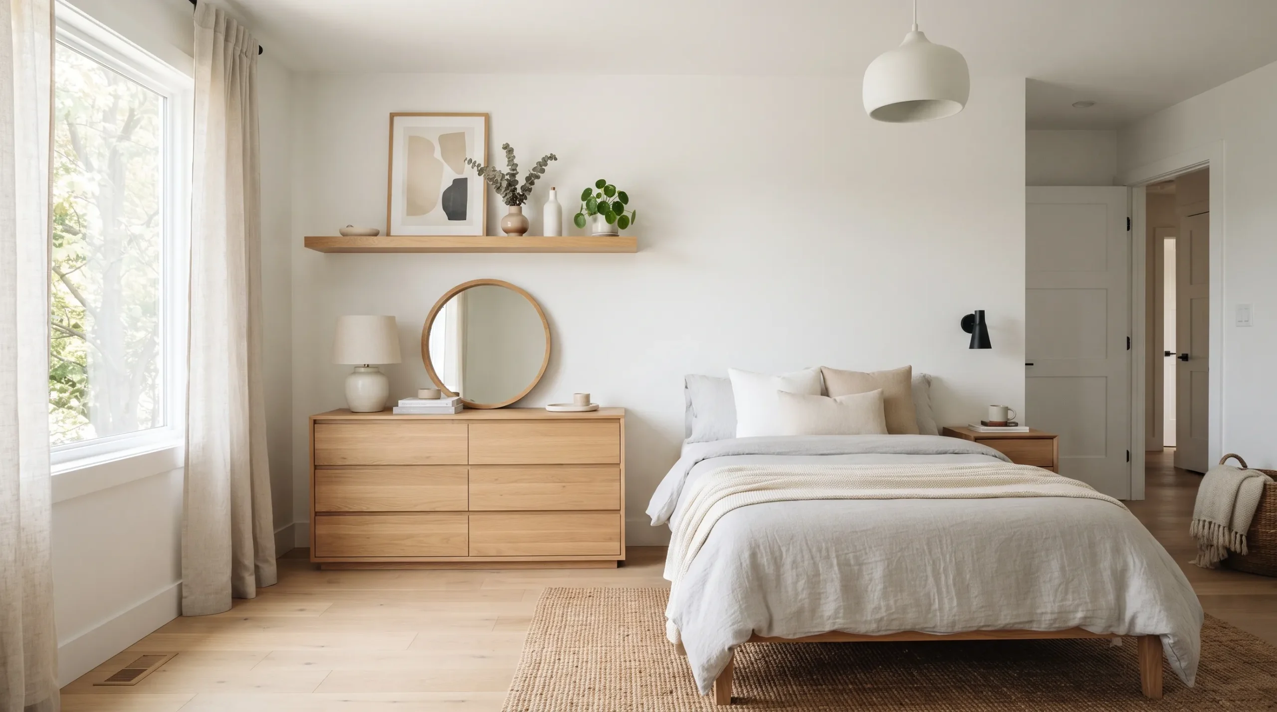 decoration bedroom cozy touch ideas Wooden Floating Shelves