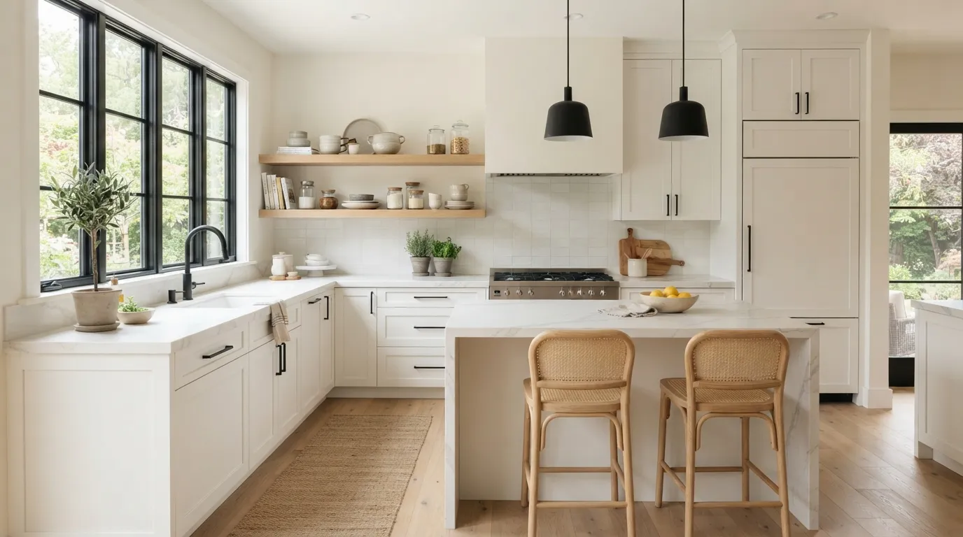 farmhouse kitchen decor ideas Marble Look Countertops