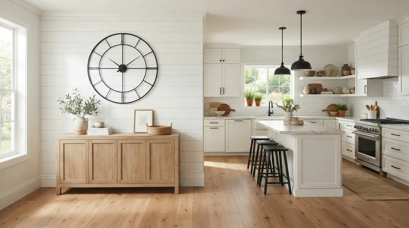 farmhouse kitchen decor ideas Oversized Wall Clock