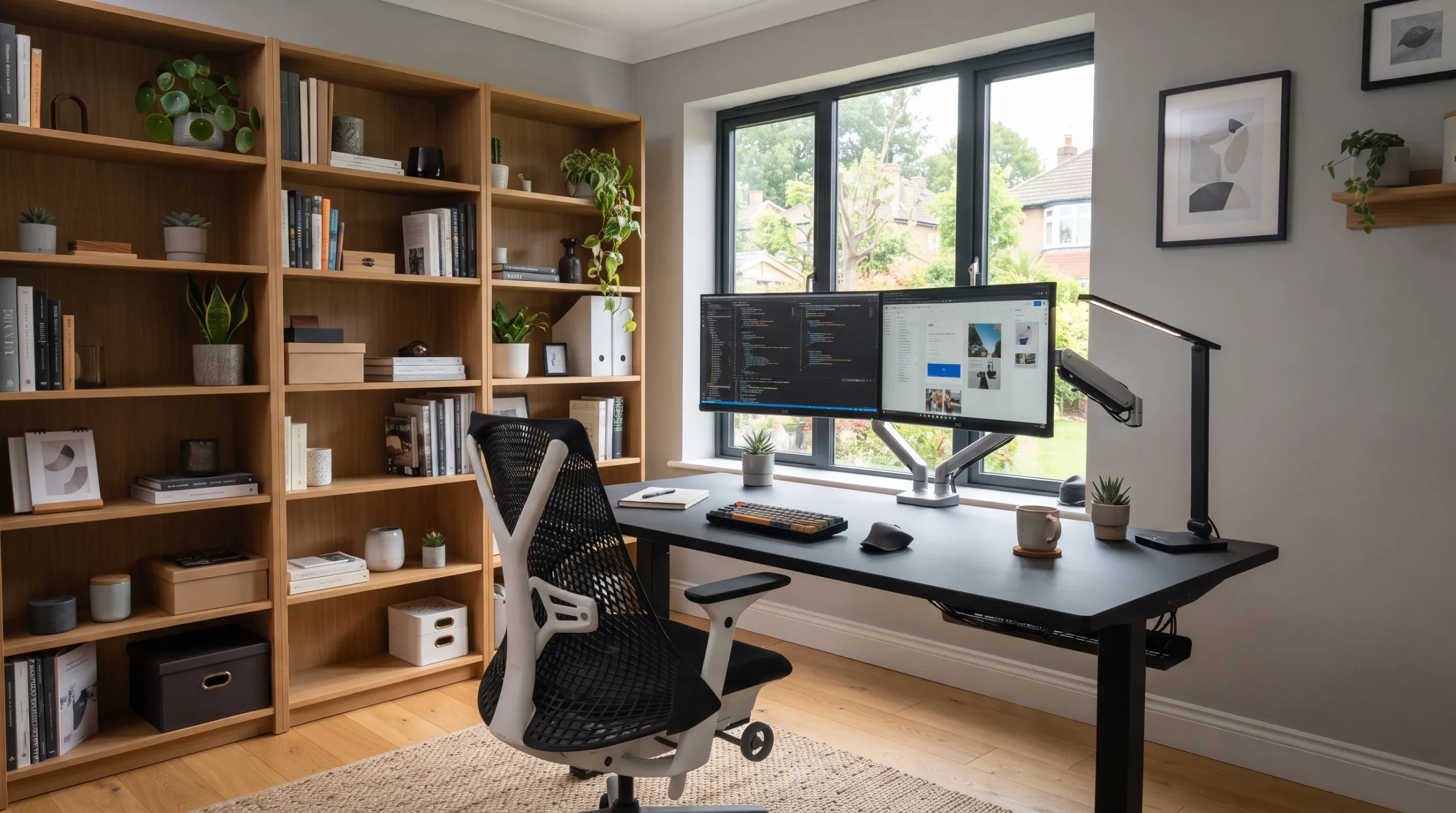 home office setup trends Dual Monitor Station