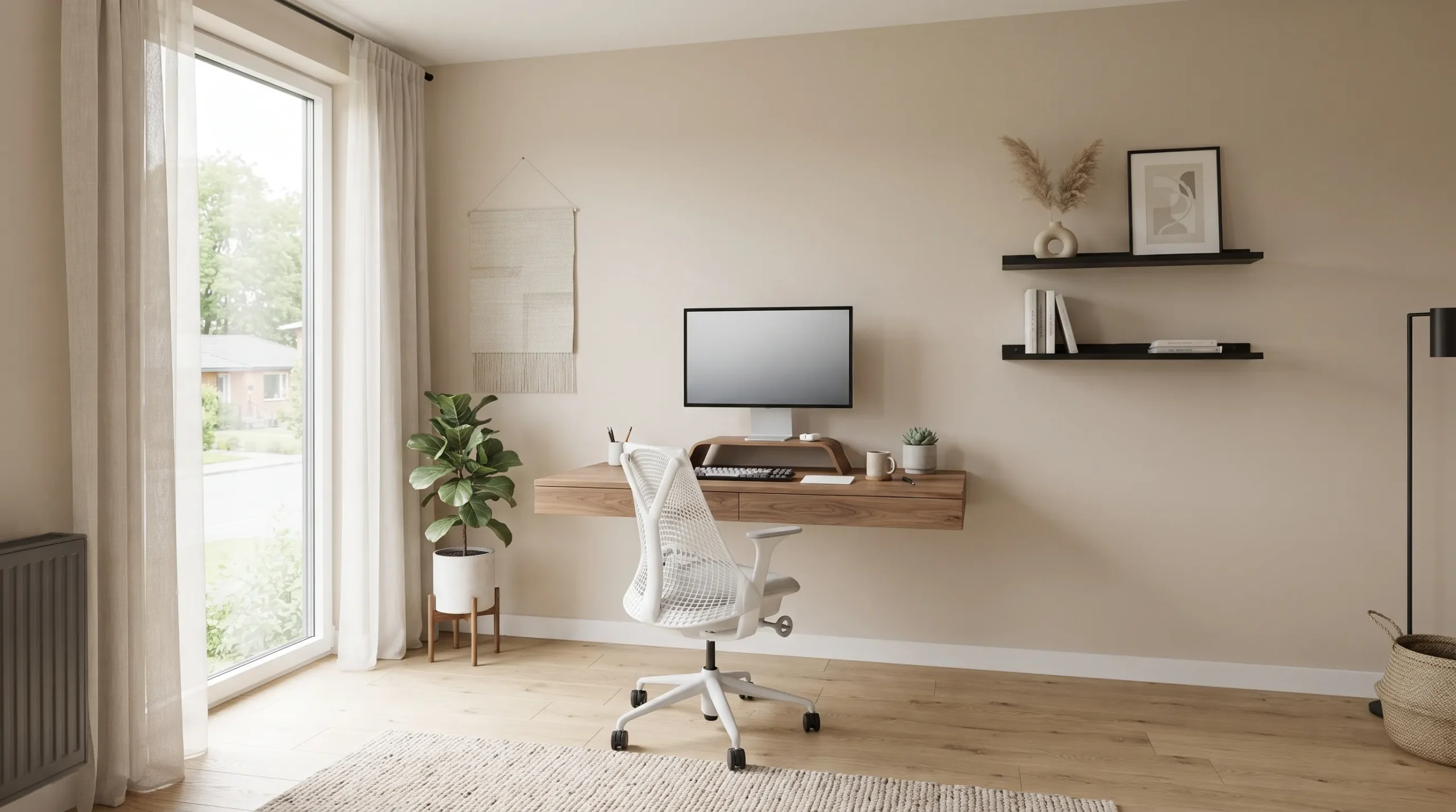 home office setup trends Floating Desk Layout