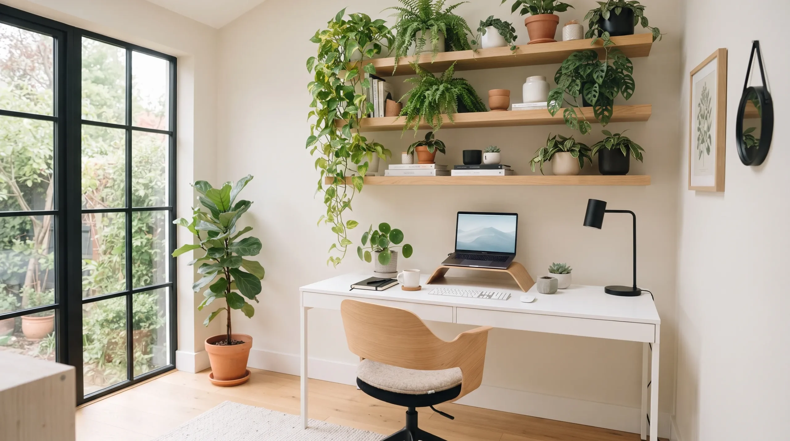 indoor garden office Floating Plant Shelves