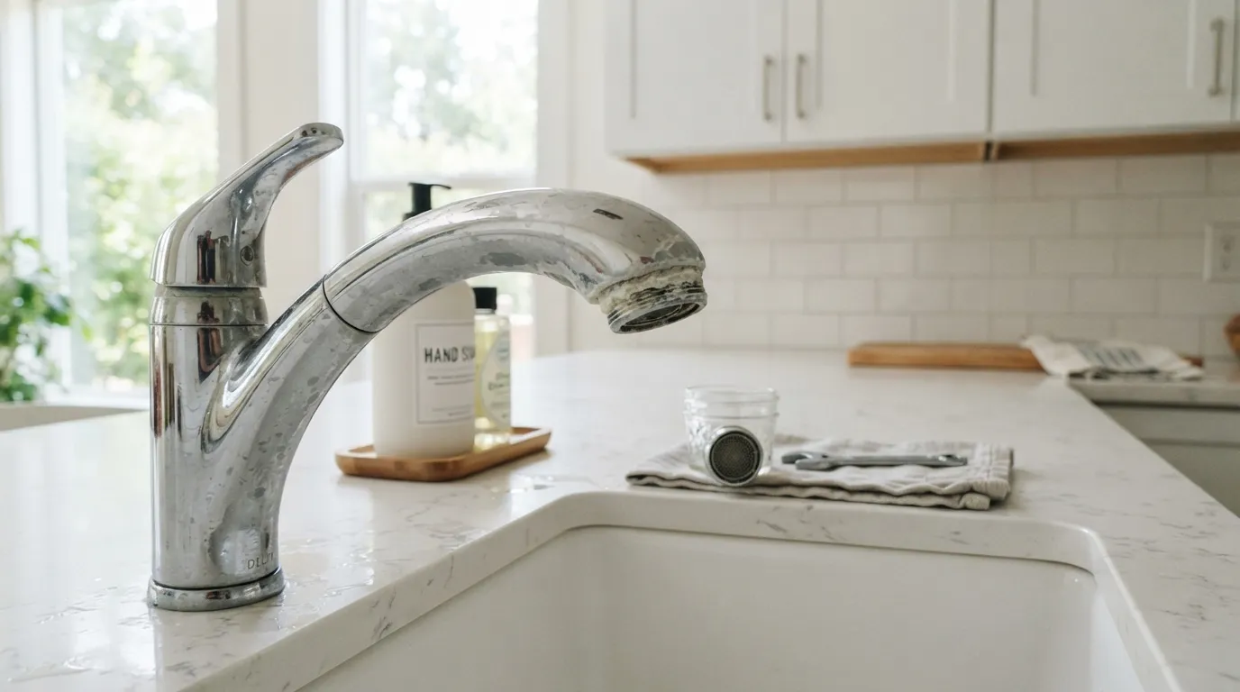 is your sink water pressure low Clogged Aerator