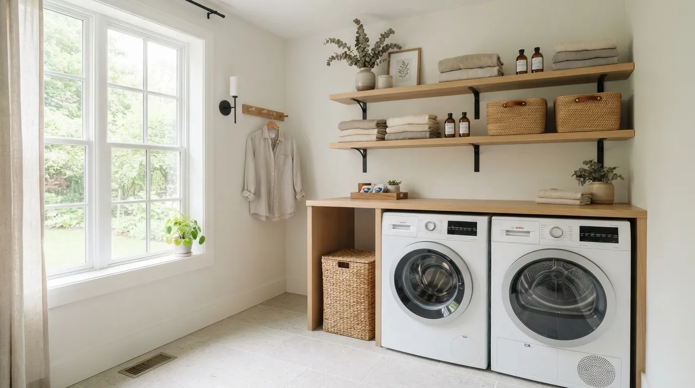 laundry-room-ideas-floating-wood-shelves