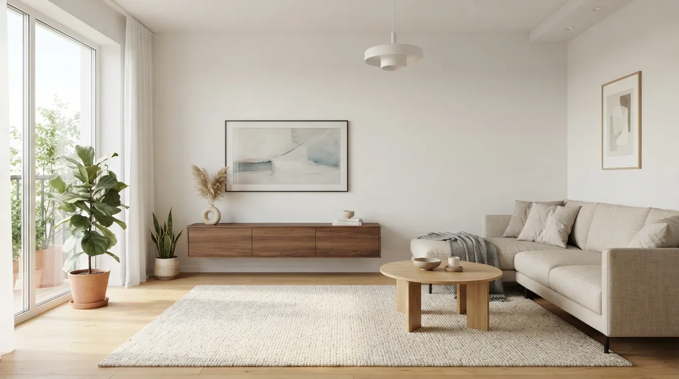 living room clean style ideas Floating TV Console