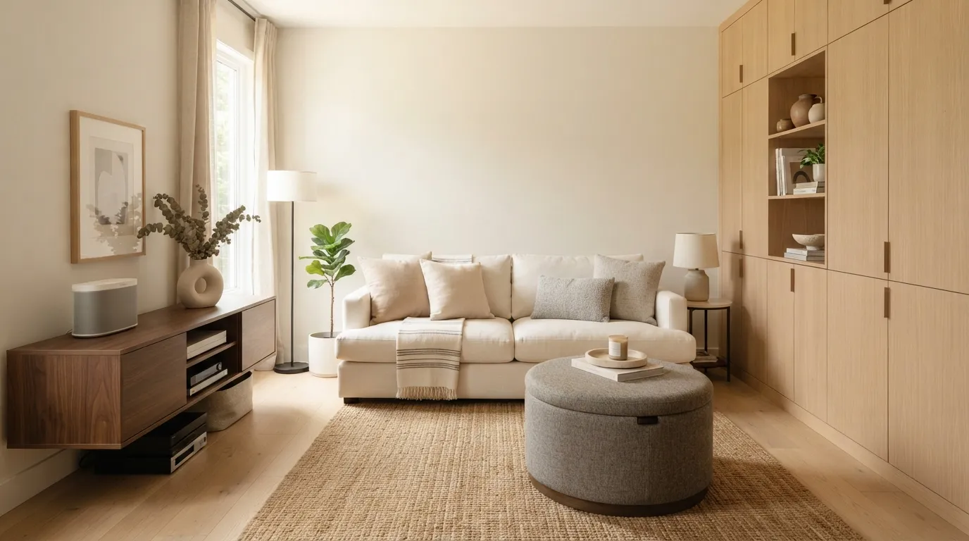 living room clean style ideas Hidden Storage Furniture