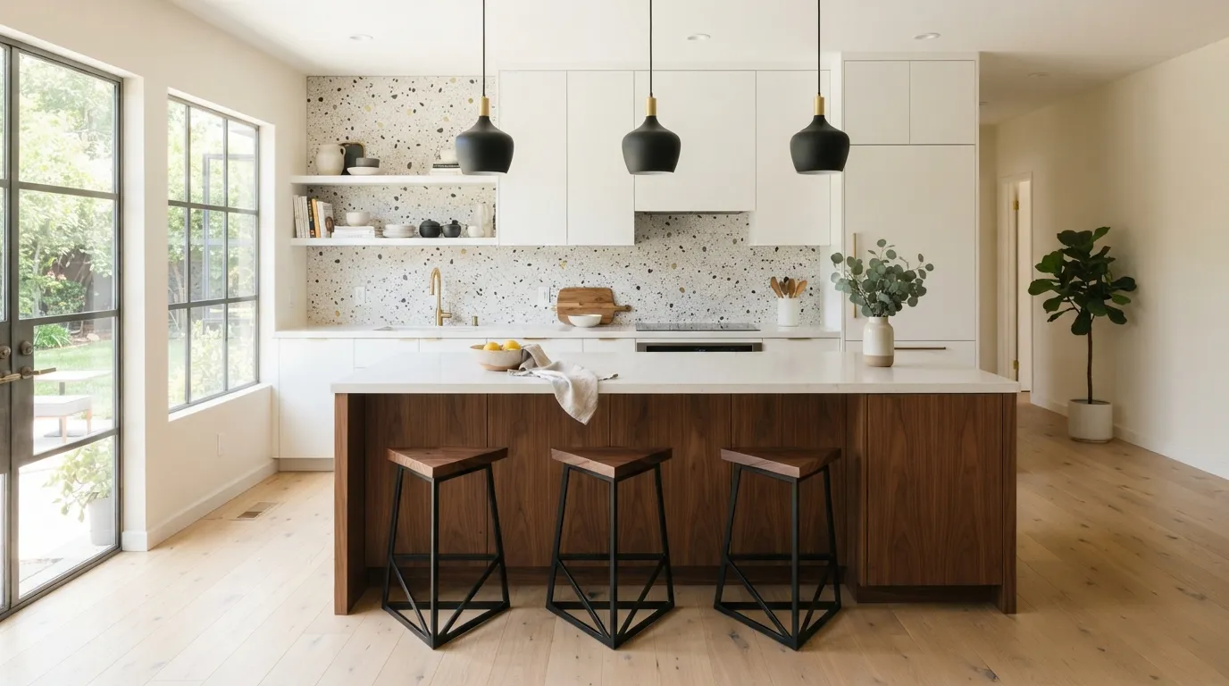 mid century modern kitchen design ideas Geometric Bar Stools