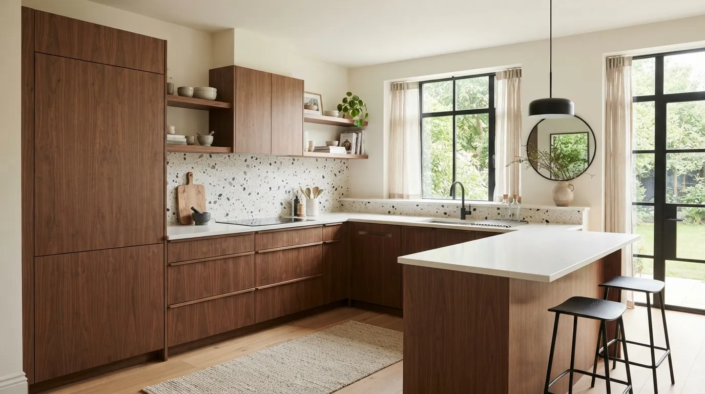 mid century modern kitchen design ideas Integrated Appliances
