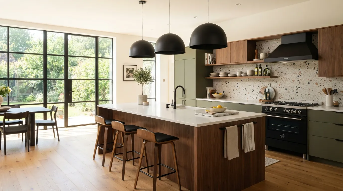 mid century modern kitchen design ideas Statement Lighting