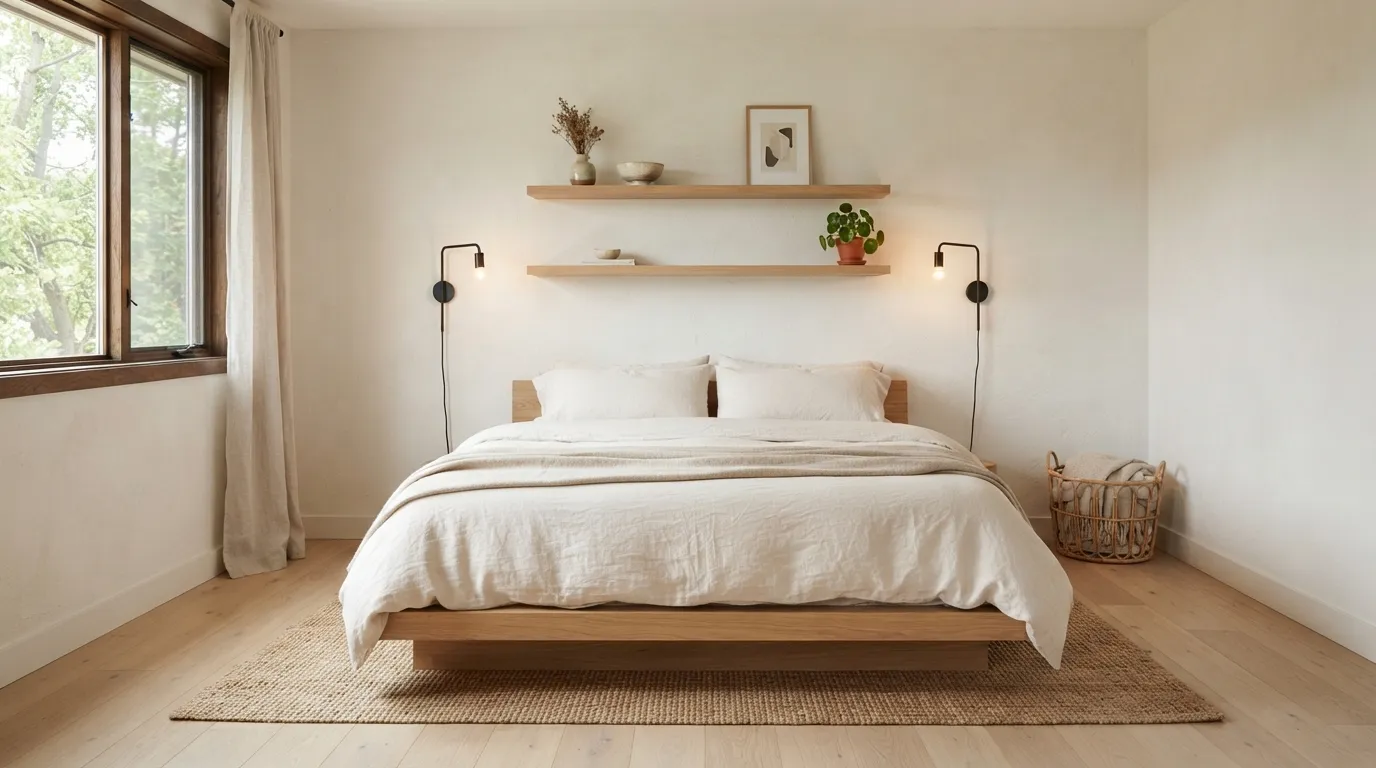 minimalist bedroom design ideas Floating Wall Shelves