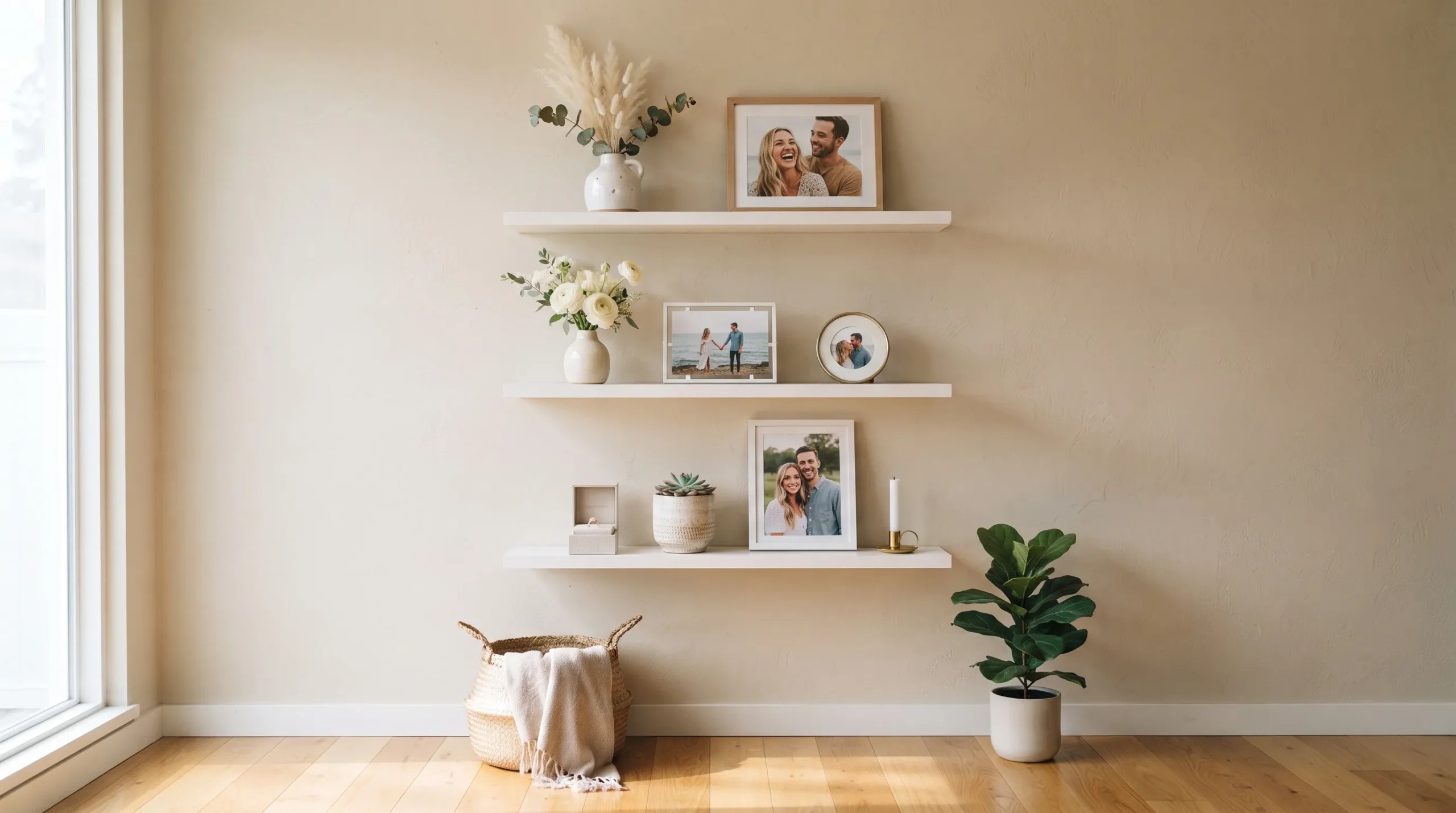minimalist decor for engagement Floating Shelf Display
