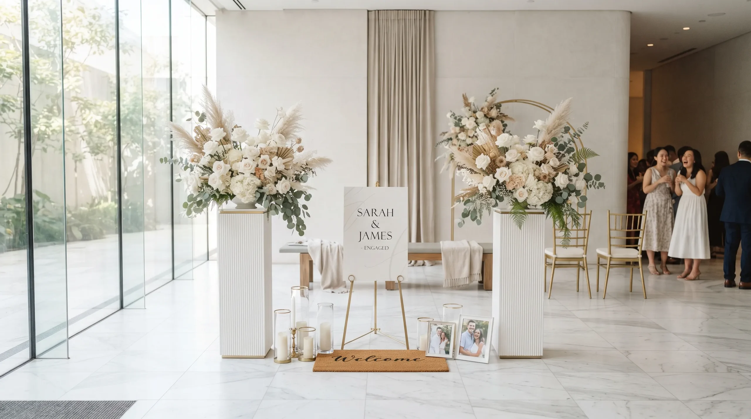 minimalist decor for engagement Sculptural Floral Pedestals