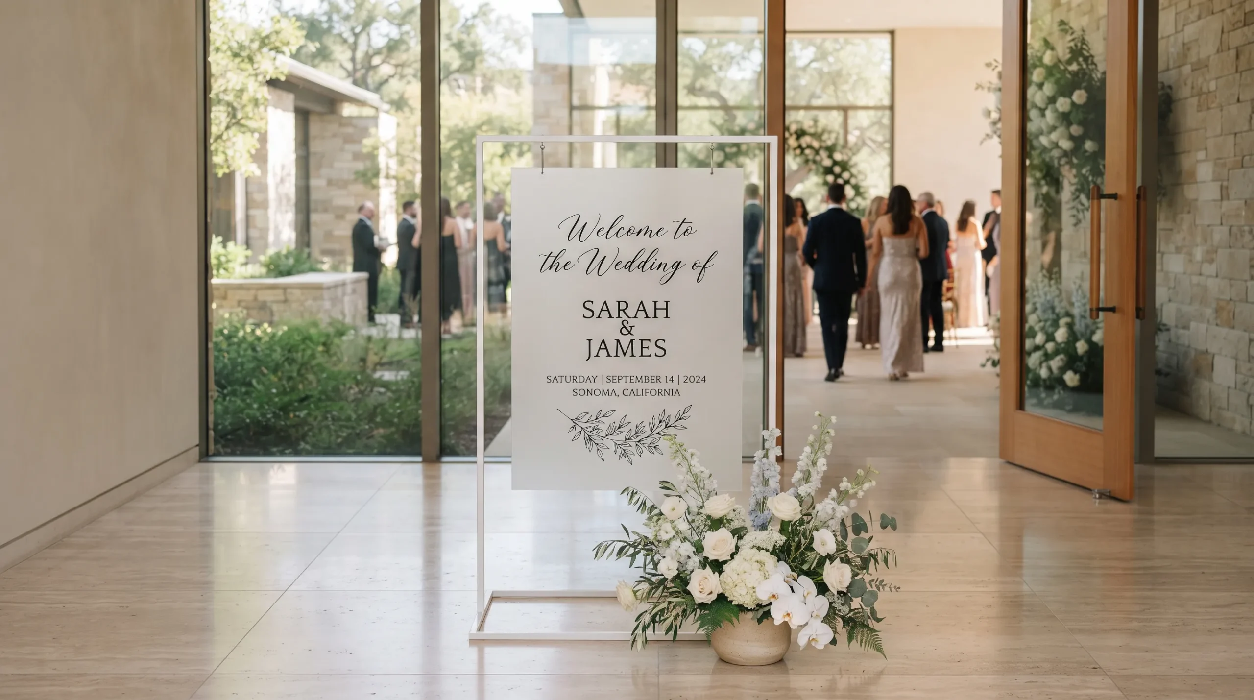 minimalist decor for wedding simple Minimal Welcome Sign