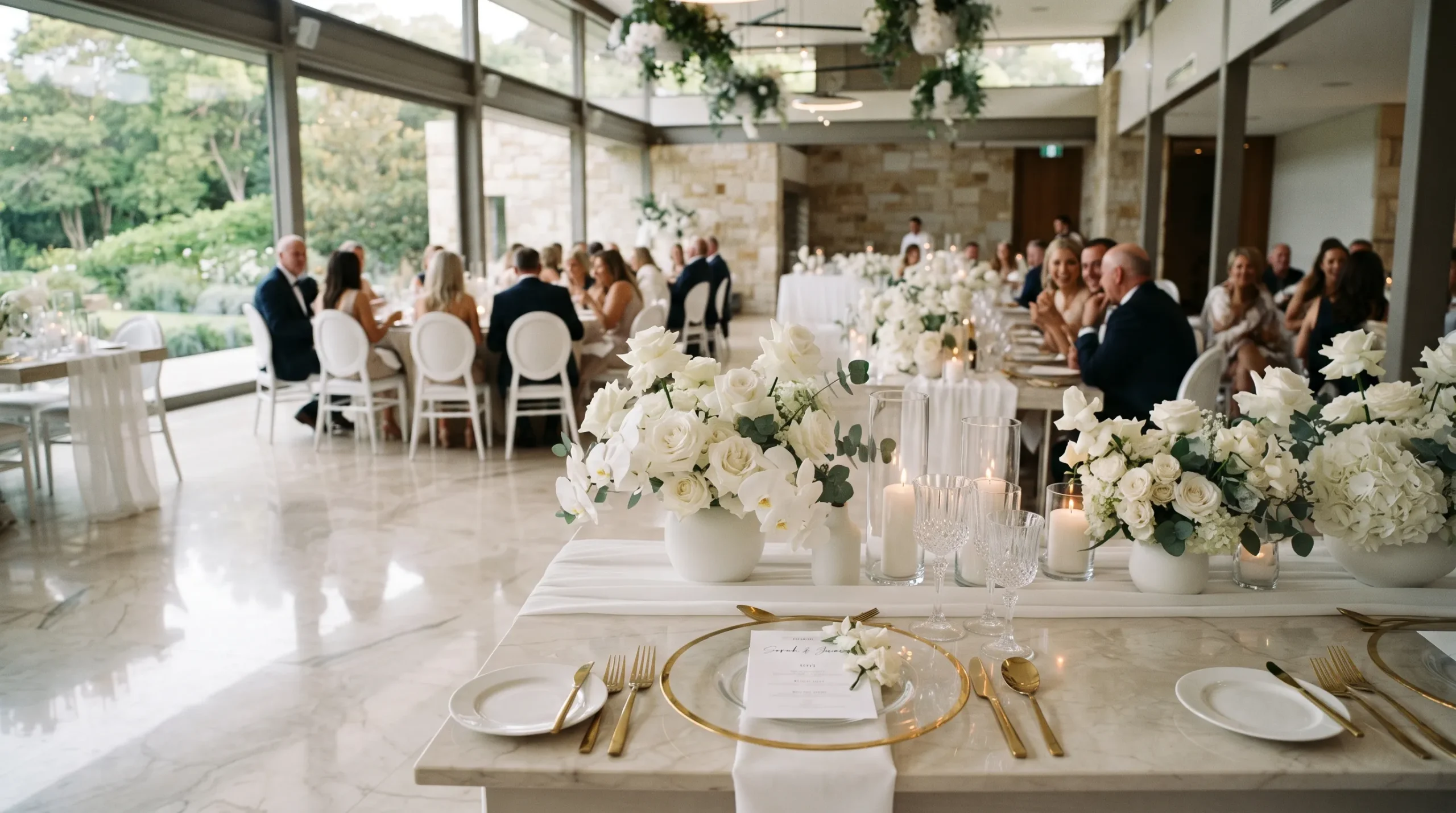 minimalist decor for wedding simple Monochrome Floral Styling