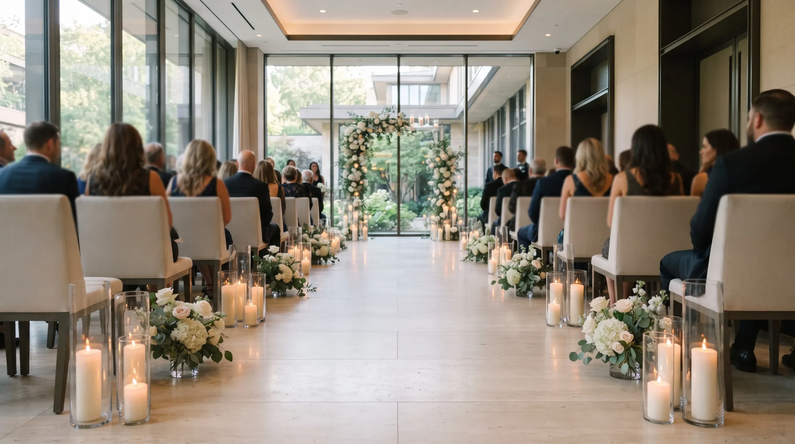 minimalist decor for wedding simple Soft Candle Aisle