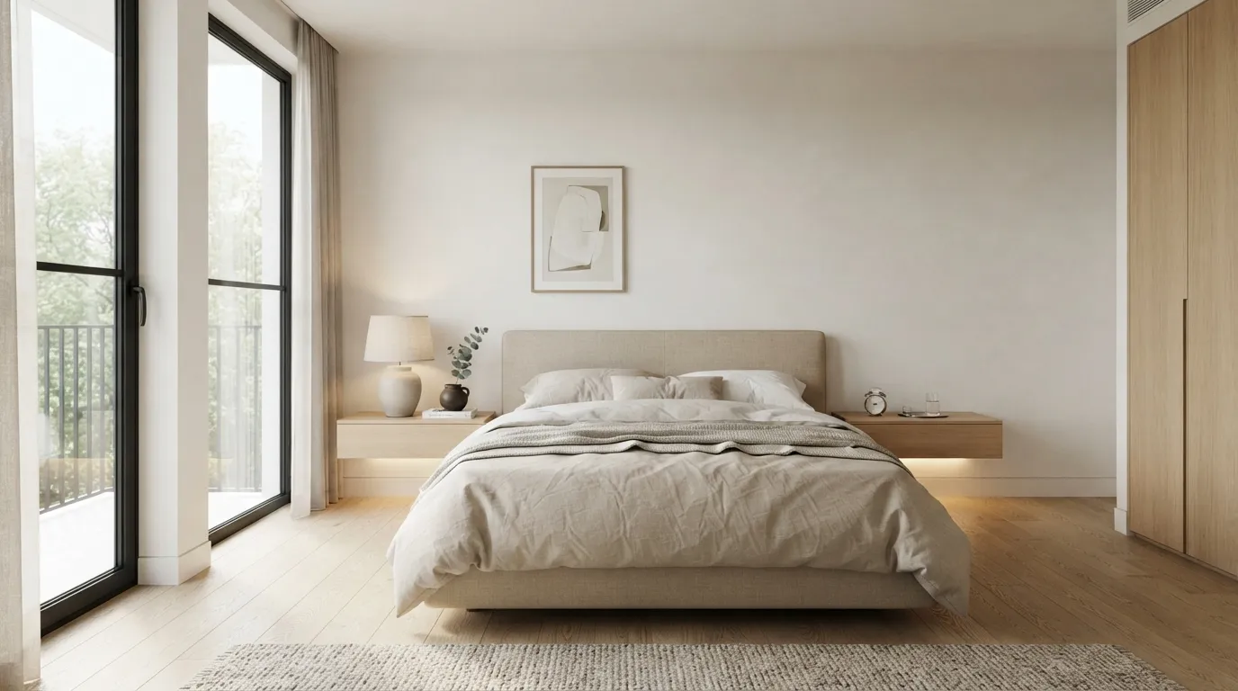minimalist decoration bedroom Floating Nightstands
