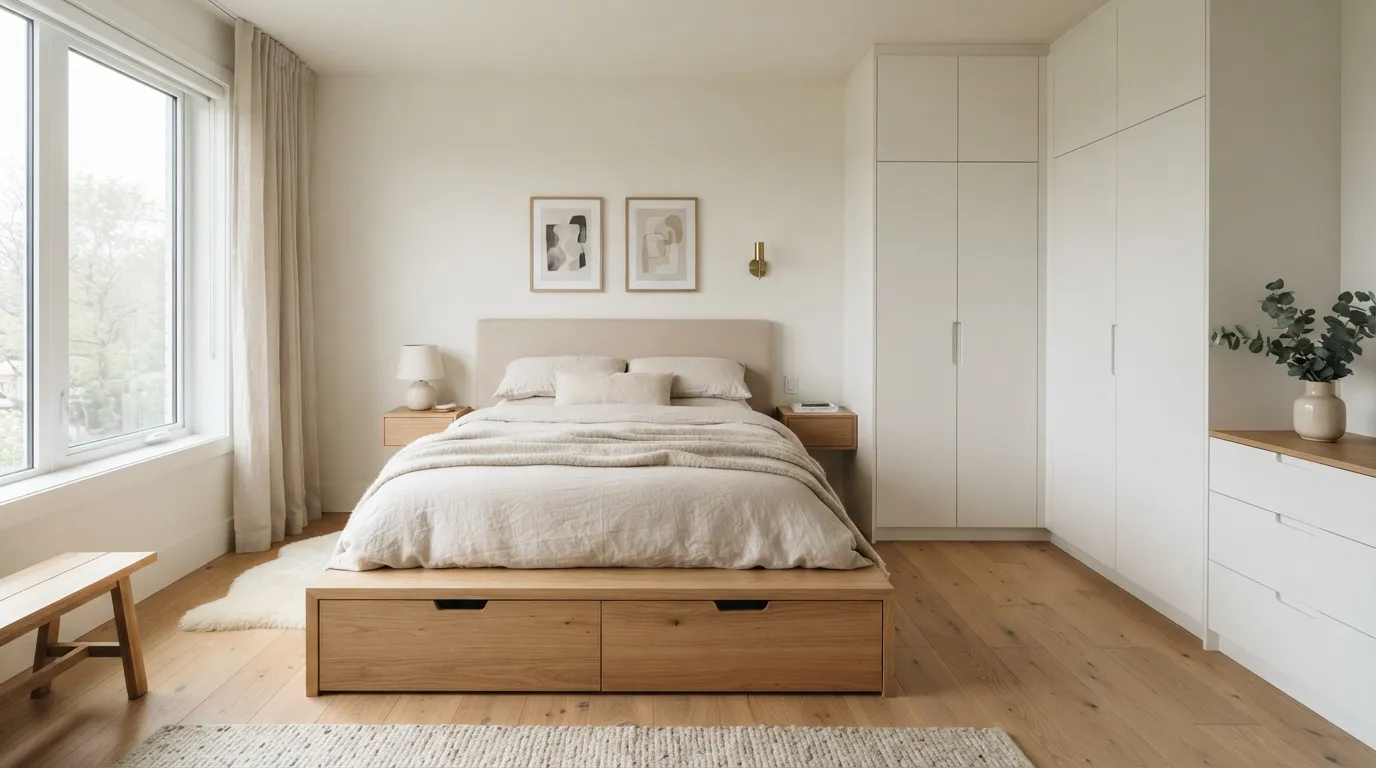 minimalist decoration bedroom Hidden Storage Solutions