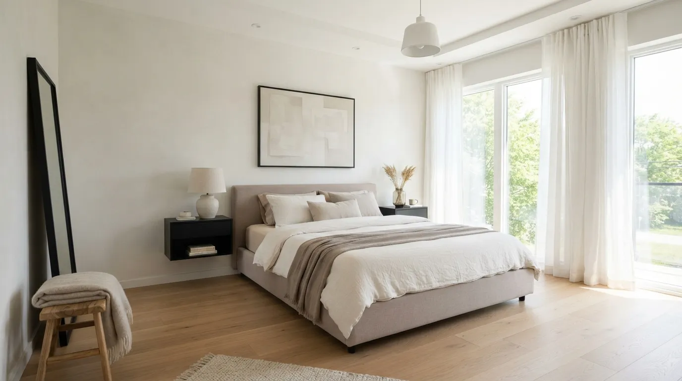 minimalist decoration bedroom Neutral Color Layers