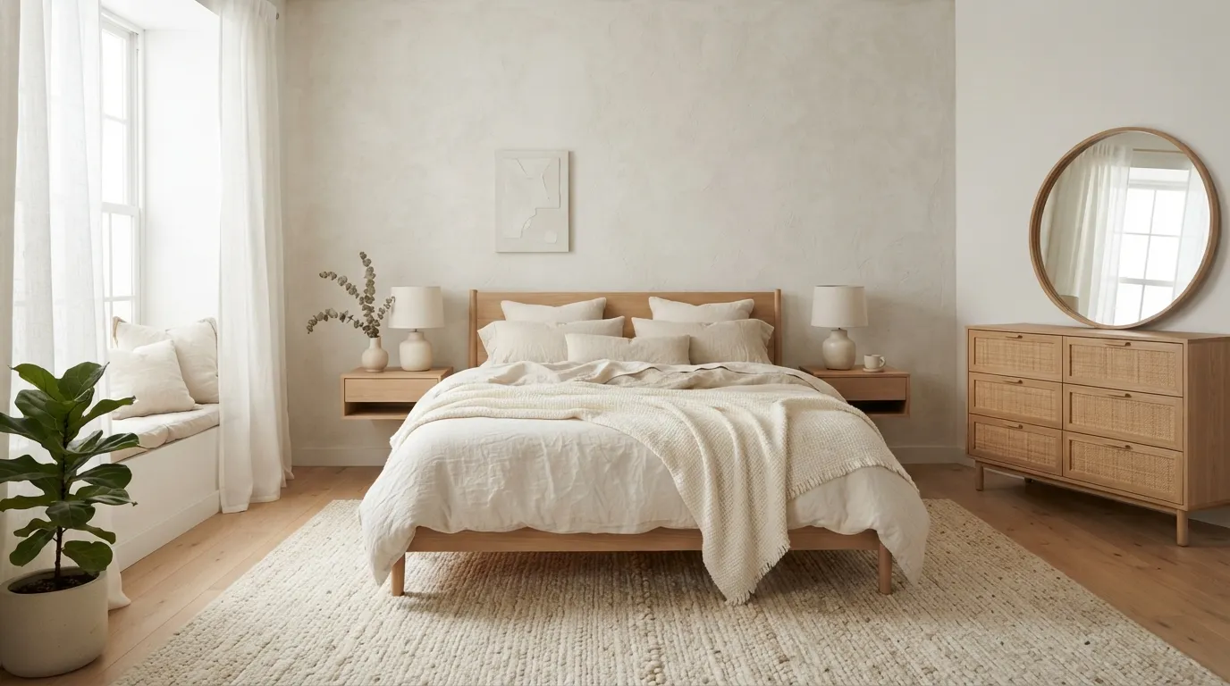 minimalist decoration bedroom Organic Texture Mix