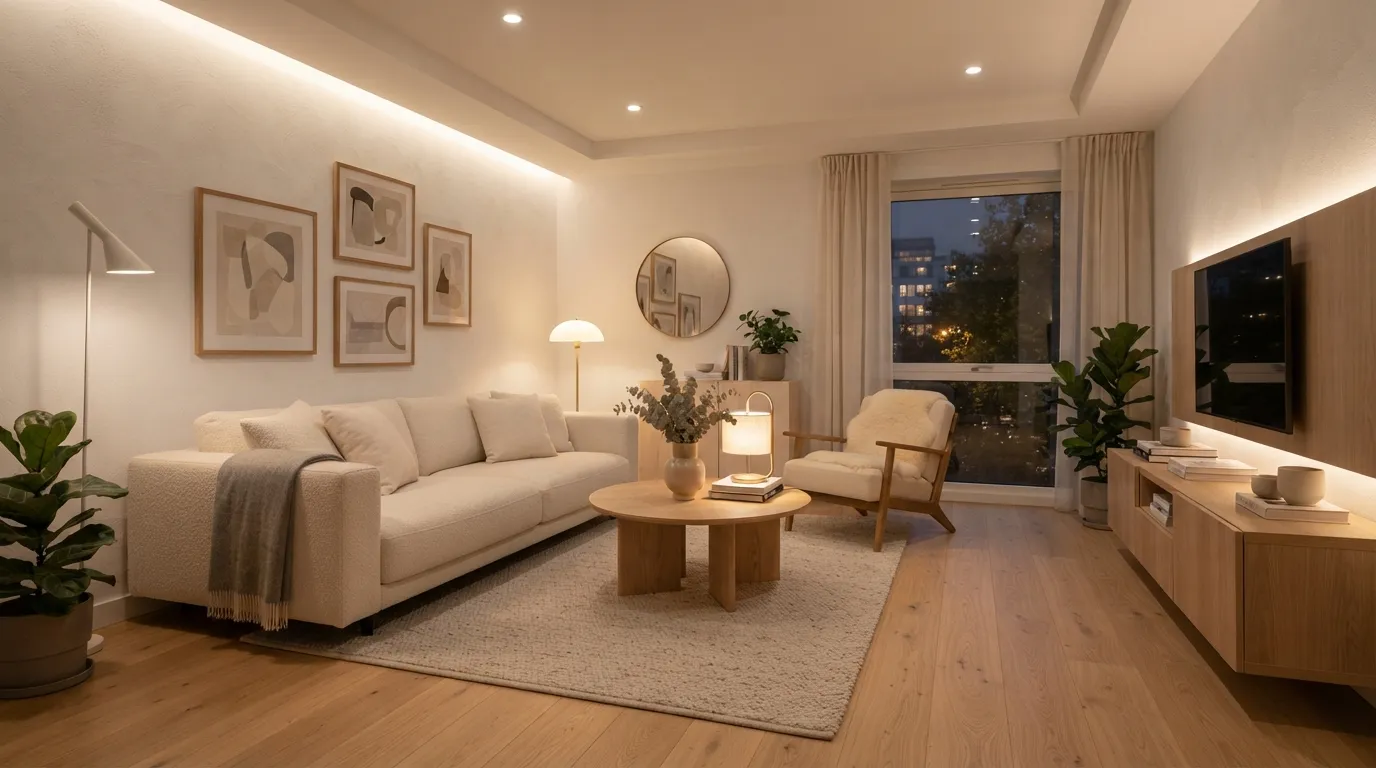 Minimalist Decorations for Modern Space Layered Ambient Lighting