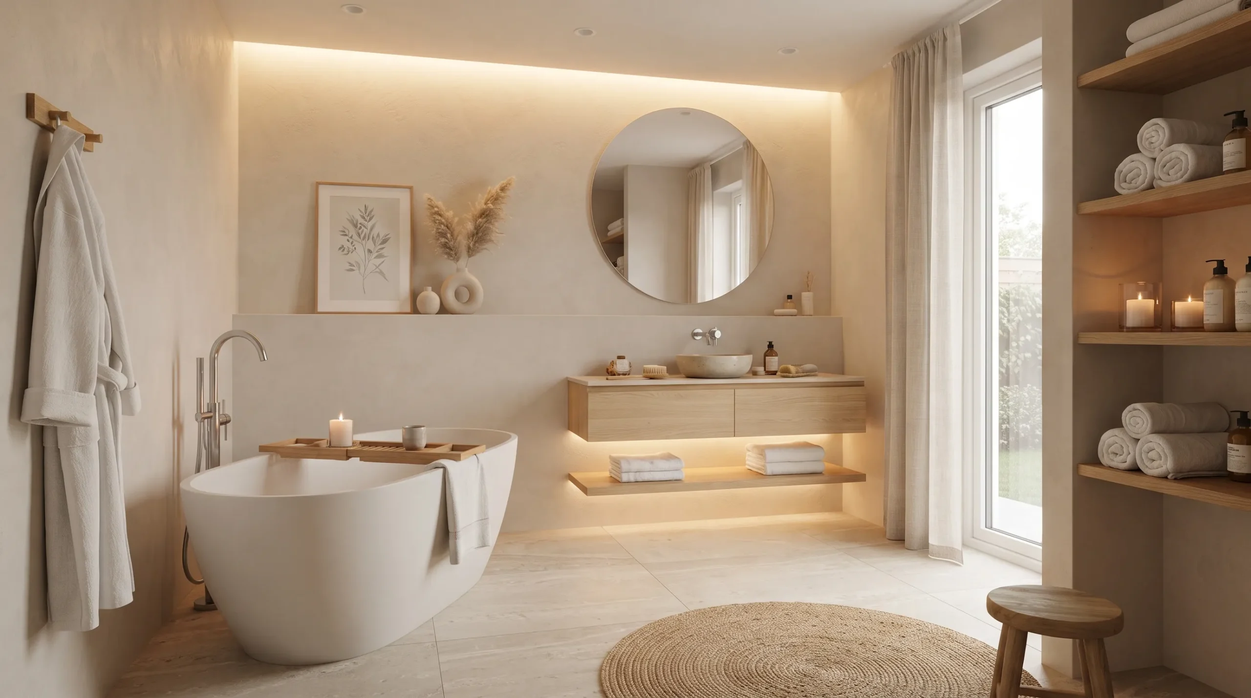 minimalist spa room decor Ambient LED Lighting
