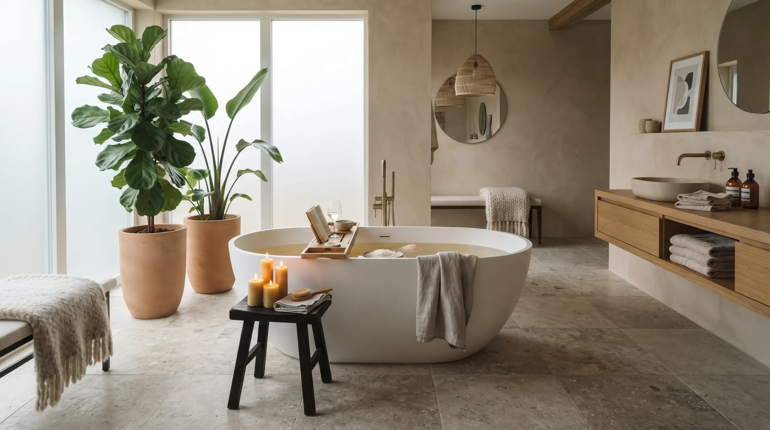 minimalist spa room decor Freestanding Soaking Tub