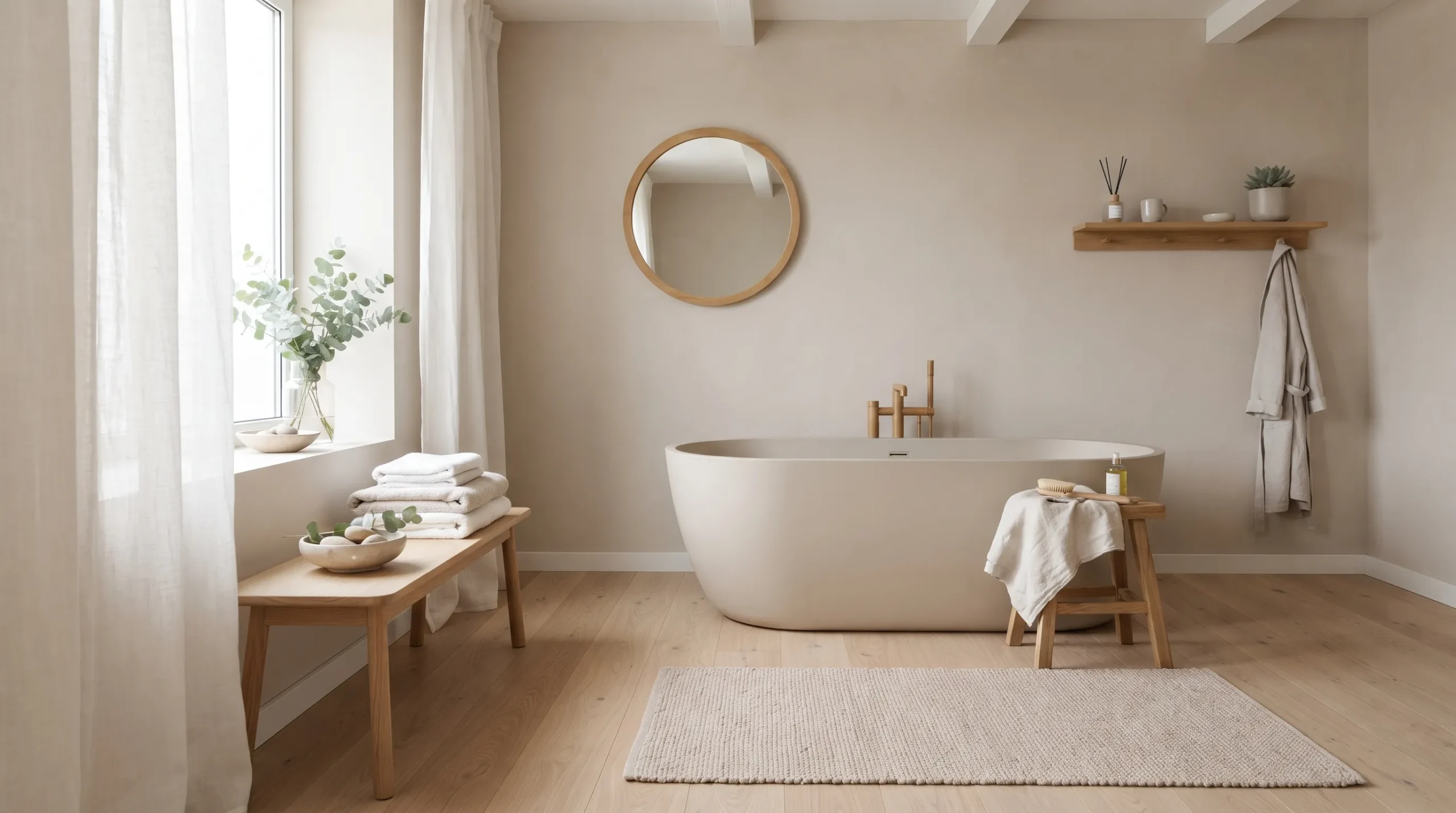 minimalist spa room decor Soft Linen Textiles