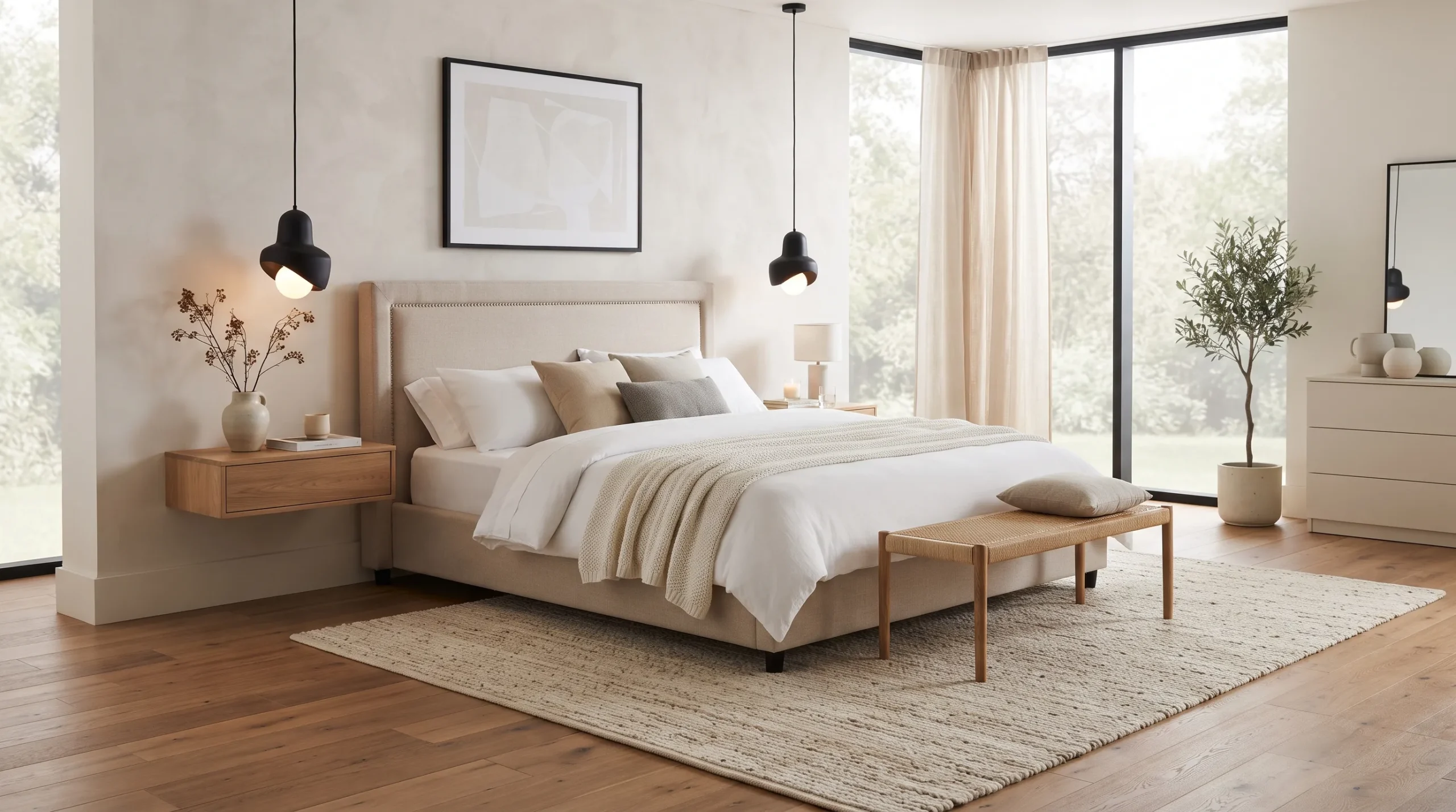 modern bedroom decor ideas Sculptural Lighting