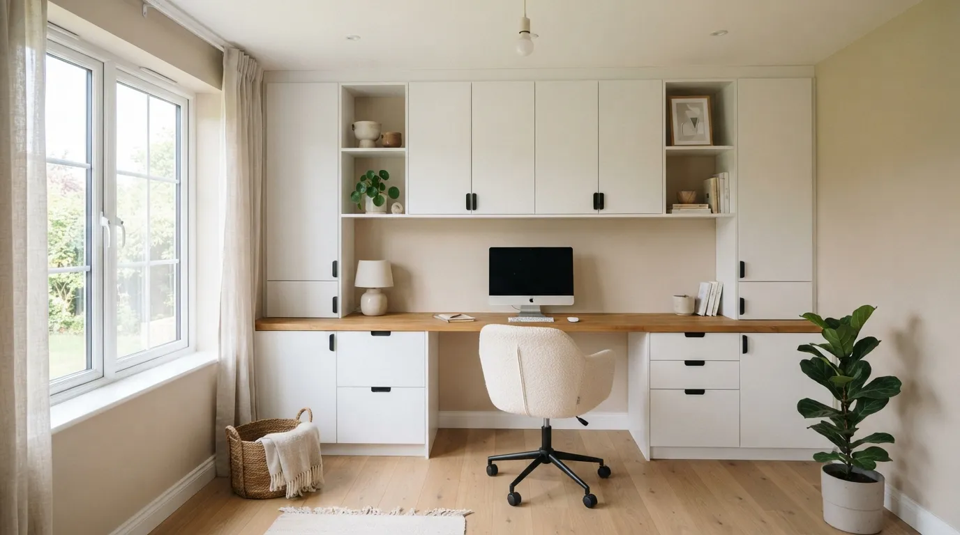modern home office ideas Built-In Desk Wall