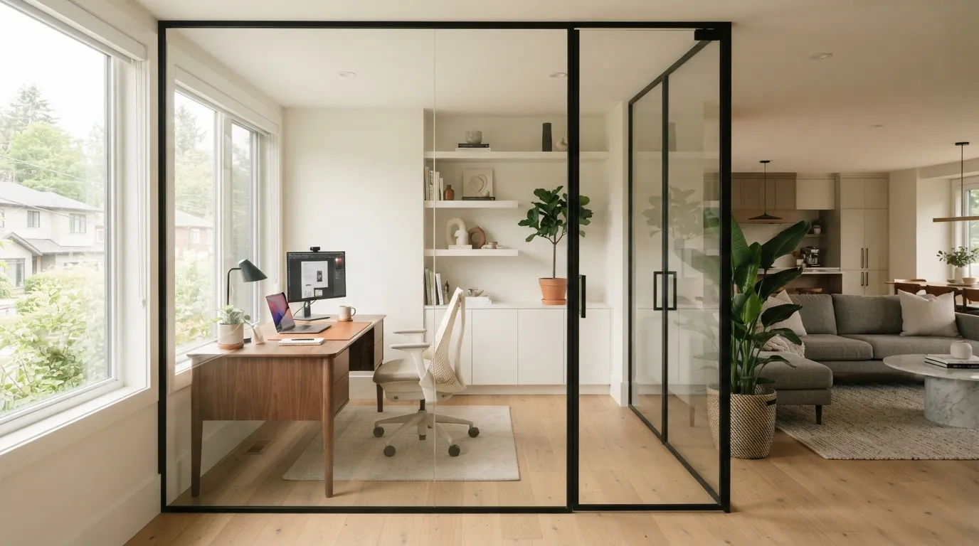 modern home office ideas Glass Partition Office