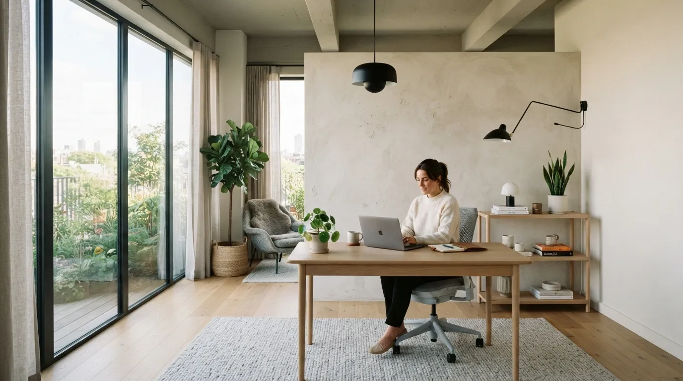 modern home office ideas Textured Accent Wall
