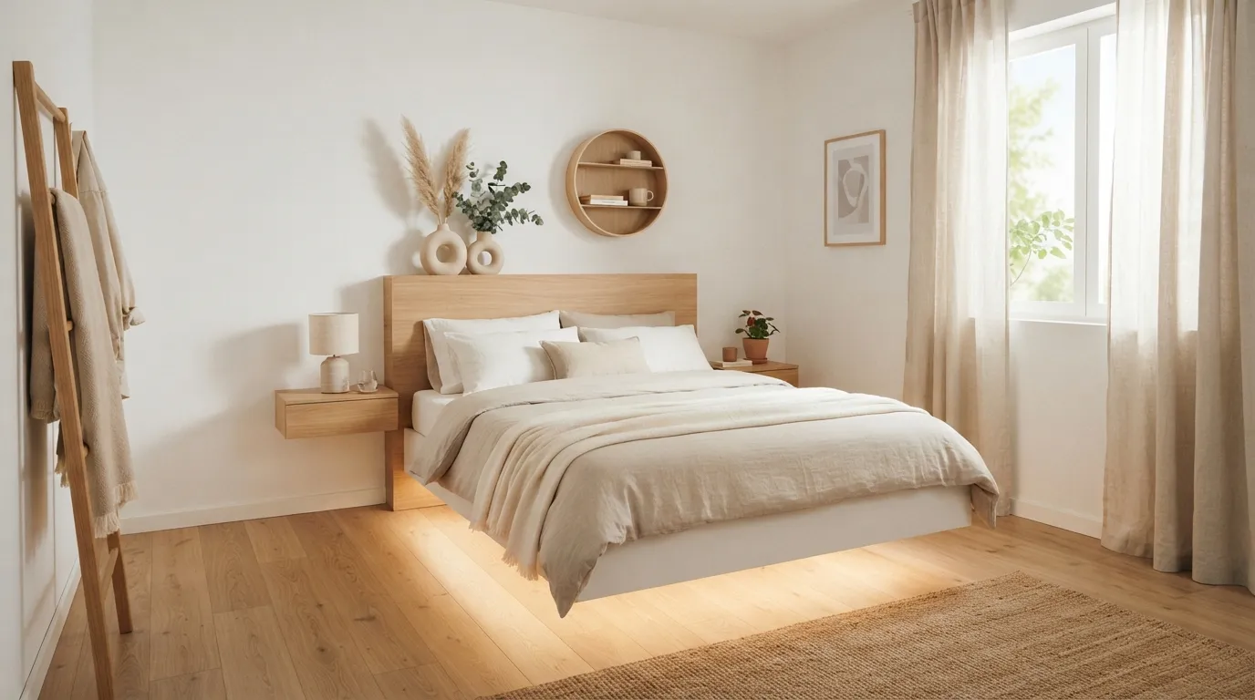 small bedroom idea Floating Bed Frame